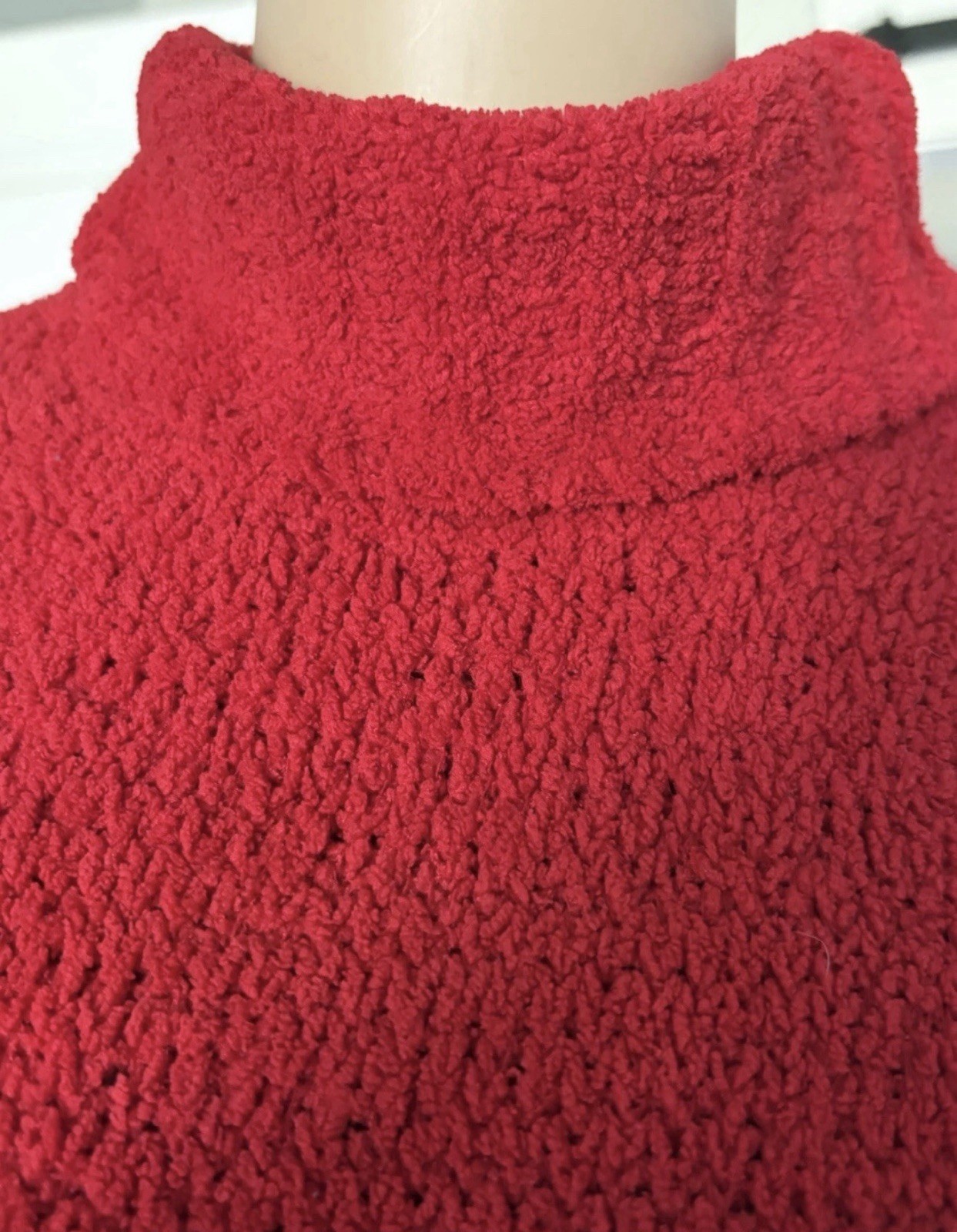 Vintage Designer Pierre Cardin Women’s Size Medium Ribbed Red Turtleneck Sweater