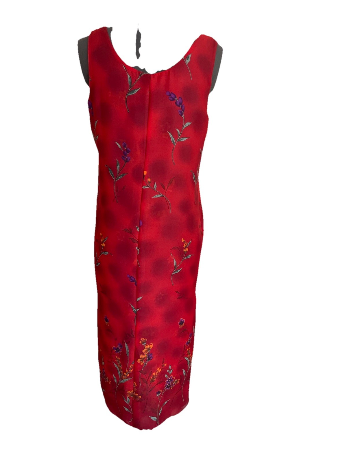 Vintage Impressions of California Reversible Floral Dress Red Blue Women’s M