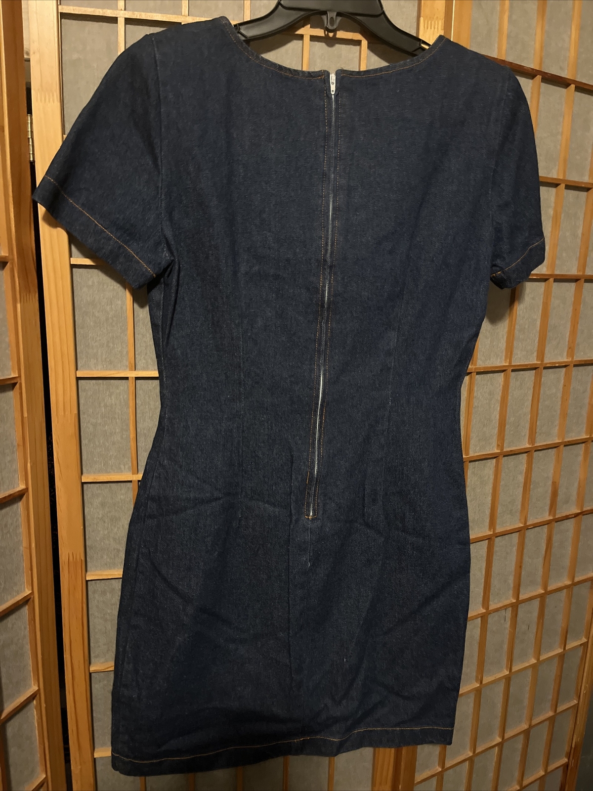 Vintage CW Womens Western Denim Dress Southwestern Fringe Made In USA Size 7/8