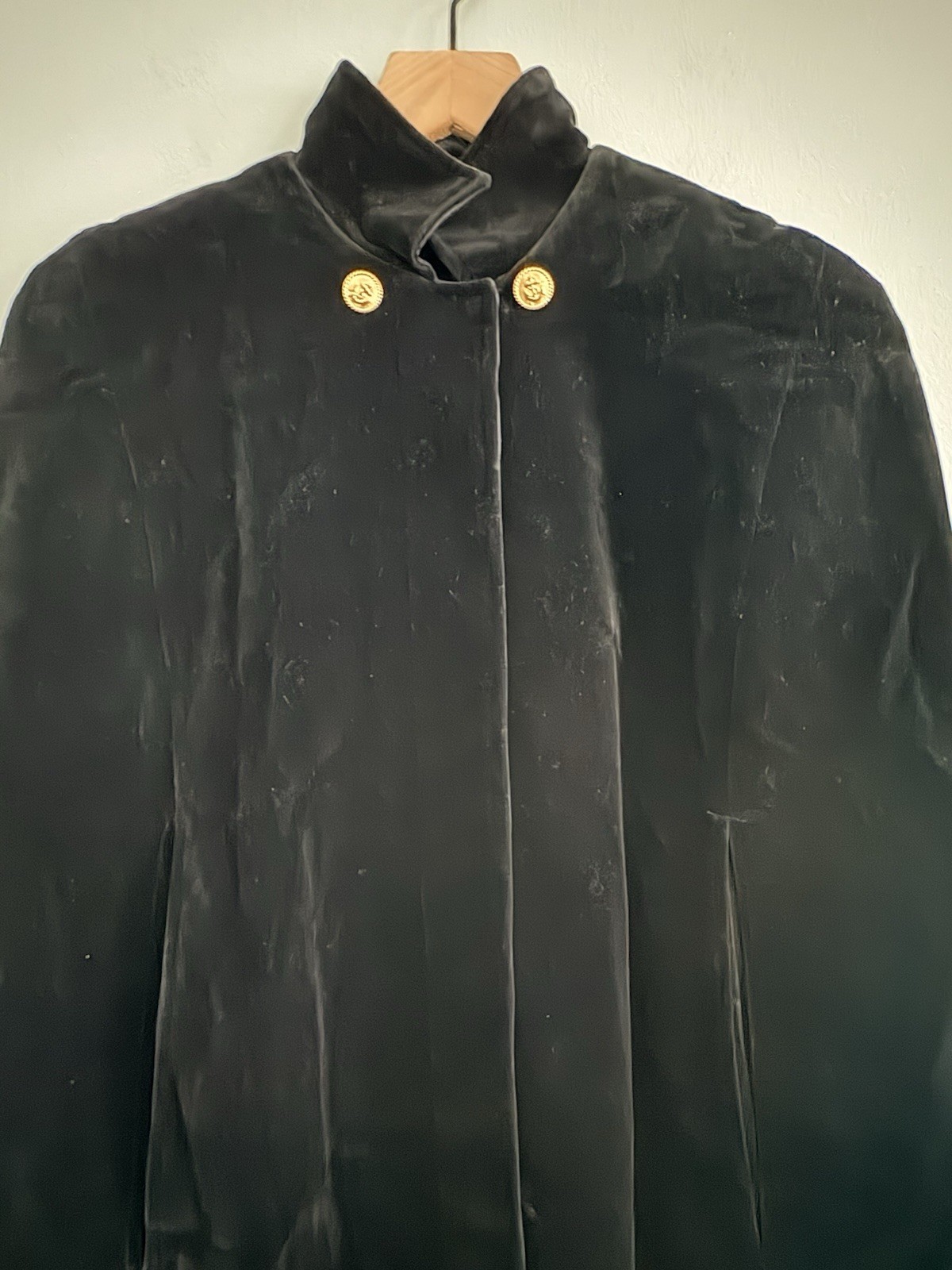 Vintage Drizzle Carol Cohen Black Velvet Cape Women’s One Size Fairycore Gothic