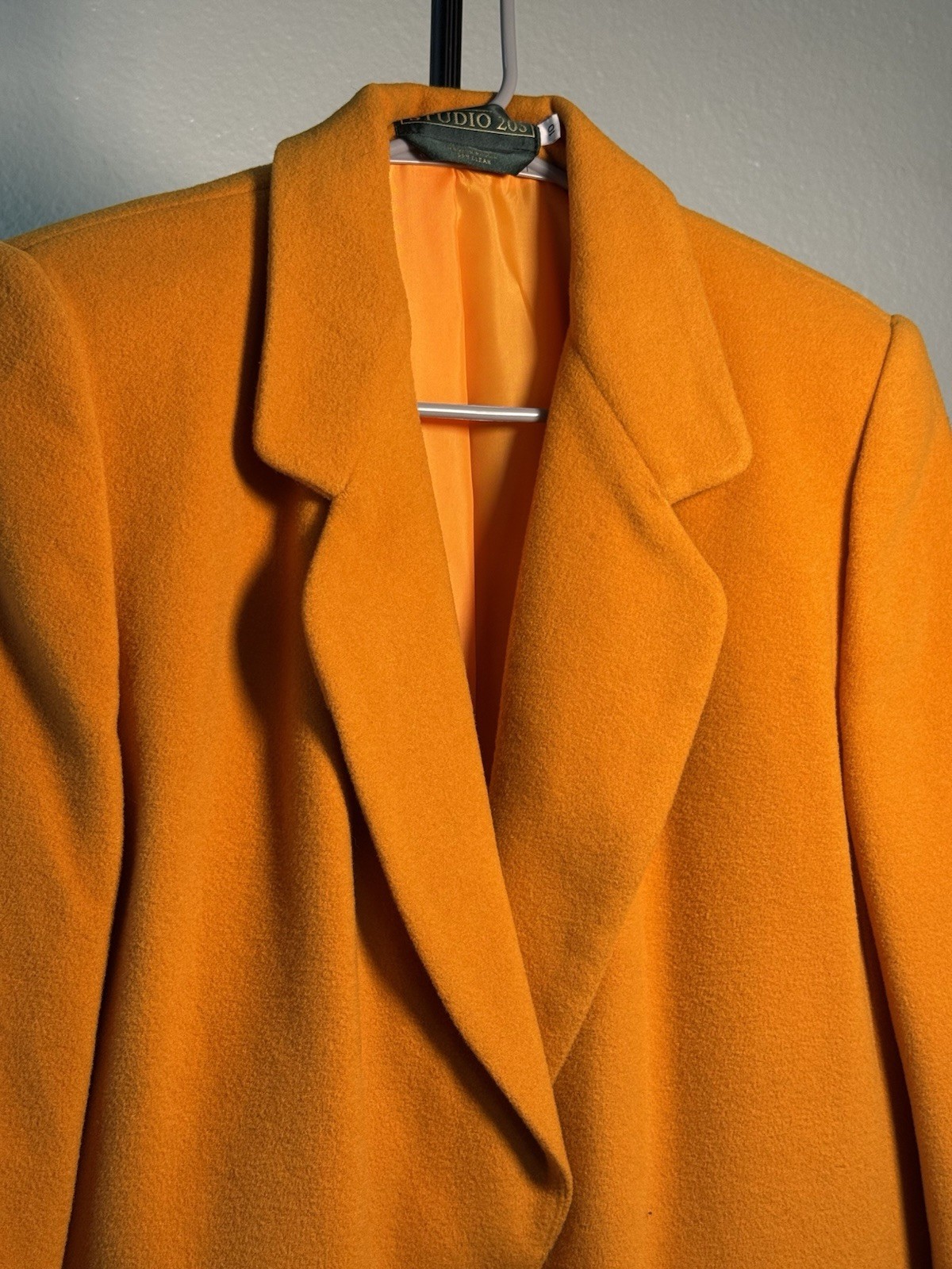 Vintage 90s Made n Russia Mustard Yellow Cashmere Wool Blazer Studio 205 Size 10