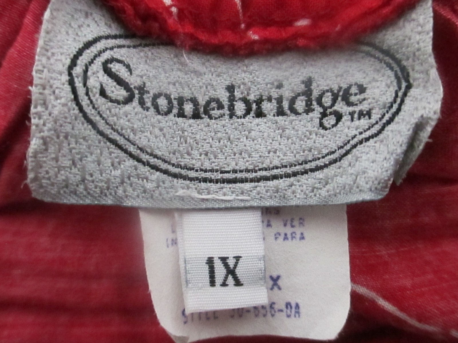 VINTAGE STONEBRIDGE / USA 🌸 1X==CRINKLED RED PRINT / PULL ON / MAXI SKIRT