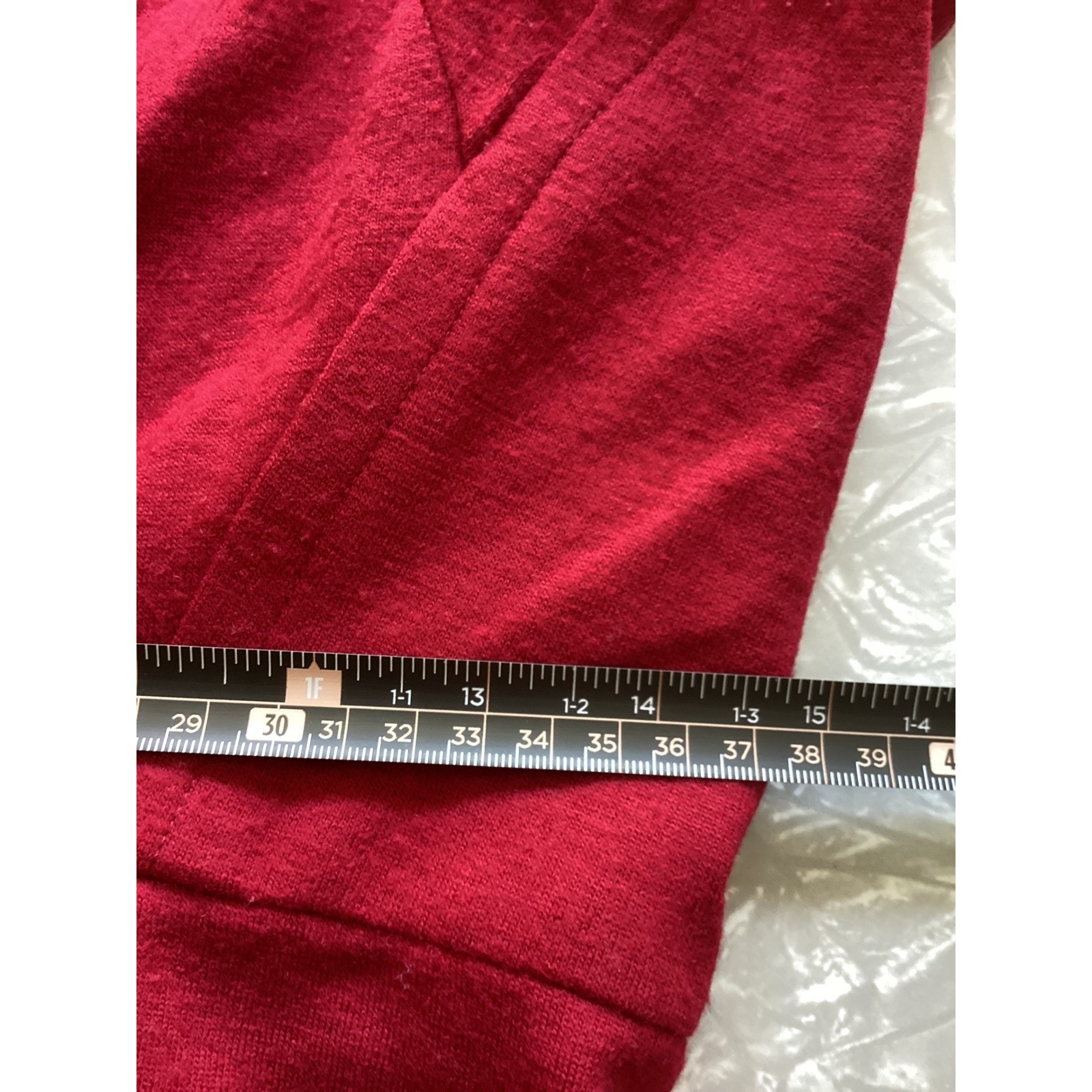 Carlye Vintage Red 2 Piece Sheath Dress and Cropped Jacket Set Ribbed Trim