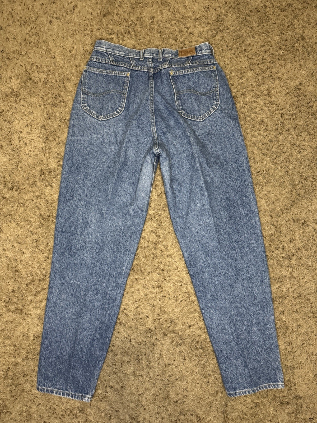 VINTAGE LEE Official Mom Jeans Light Acid Wash Pleated Lot Of 2 Sz 16M 32×29