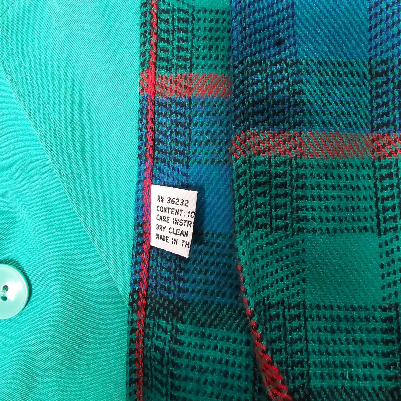 J. Gallery Womens Vintage Belted Trench Coat 9/10 Petite Teal Green Classic Prep