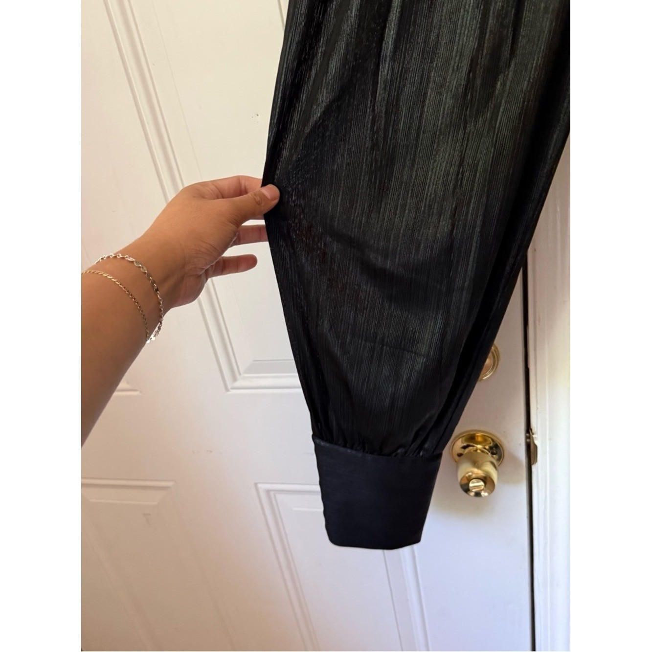 RETROFETE black pleated waist high rise cuffed trousers pants