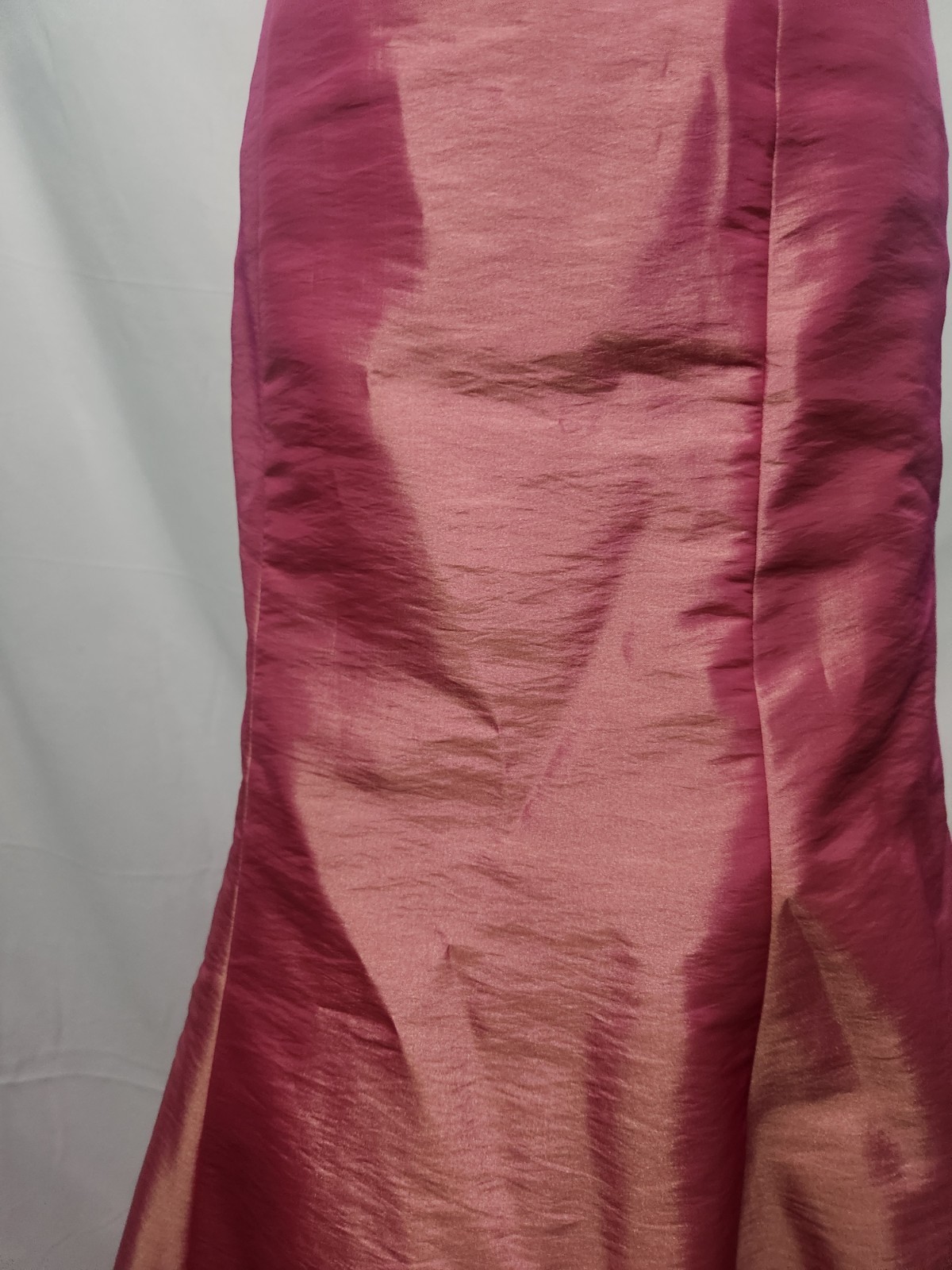 Y2K Raylia Designs Strapless Corset Gown Sz 14 Rose Pink Iridescent Taffeta Prom