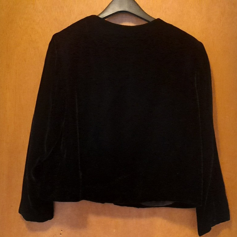 Elissa Vintage Women’s Ultra-soft Black Velvet Jacket Shrug (Size 14)