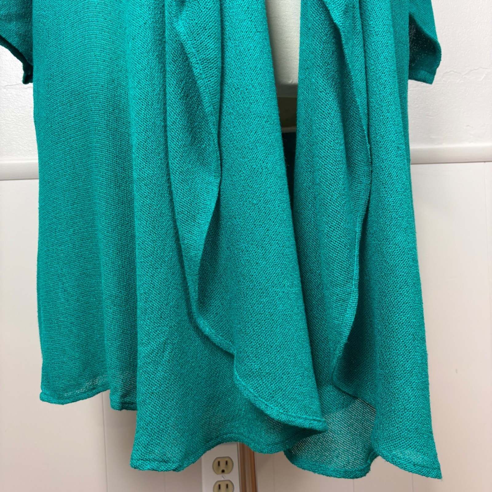 Spencer Alexis Vintage Kimono Inspired Topper Duster Teal Size 16 Dramatic 80s