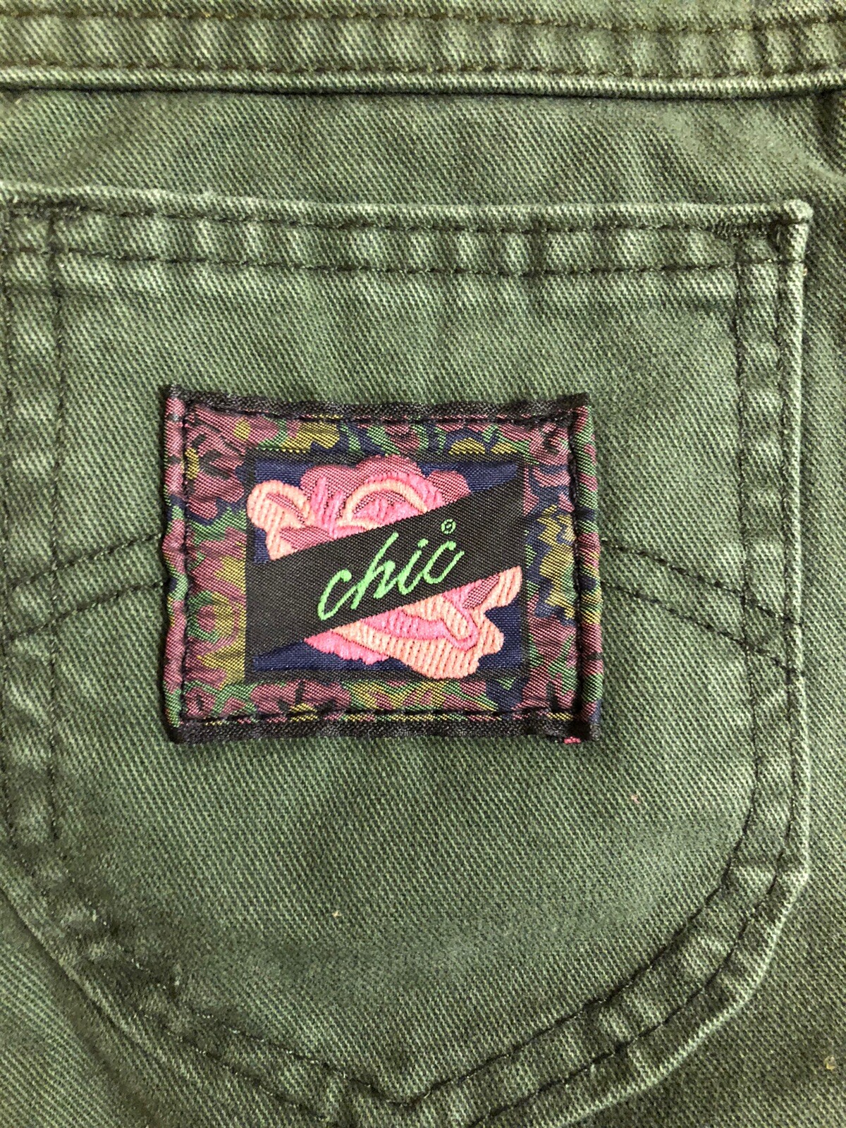 Vintage 90s Chic Kids Jeans Green NWT 12 Regular Relaxed