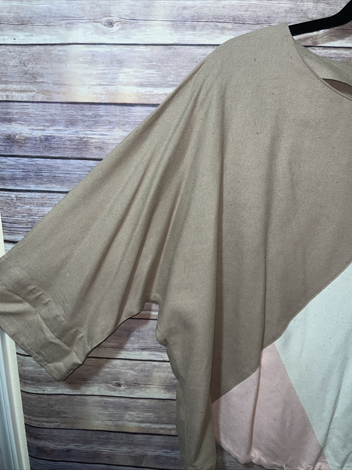 Vintage King James of California Lagenlook Drawstring 100% Silk Top Size 14
