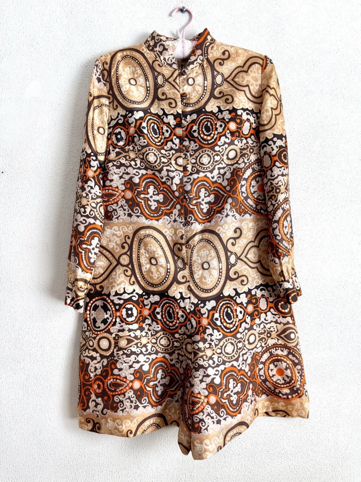 1960s SATIN ROMPER Vintage Jumpsuit ‘Aladdin’ One Piece Shorts Suit Psychedelic