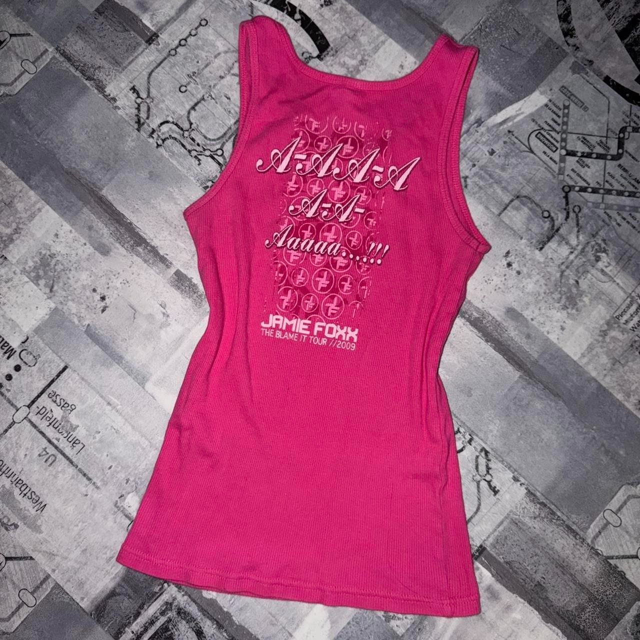 Y2K Jamie Foxx Pink Shirt Blame It Tour 2009 Woman sz M Promo Fitted Tank