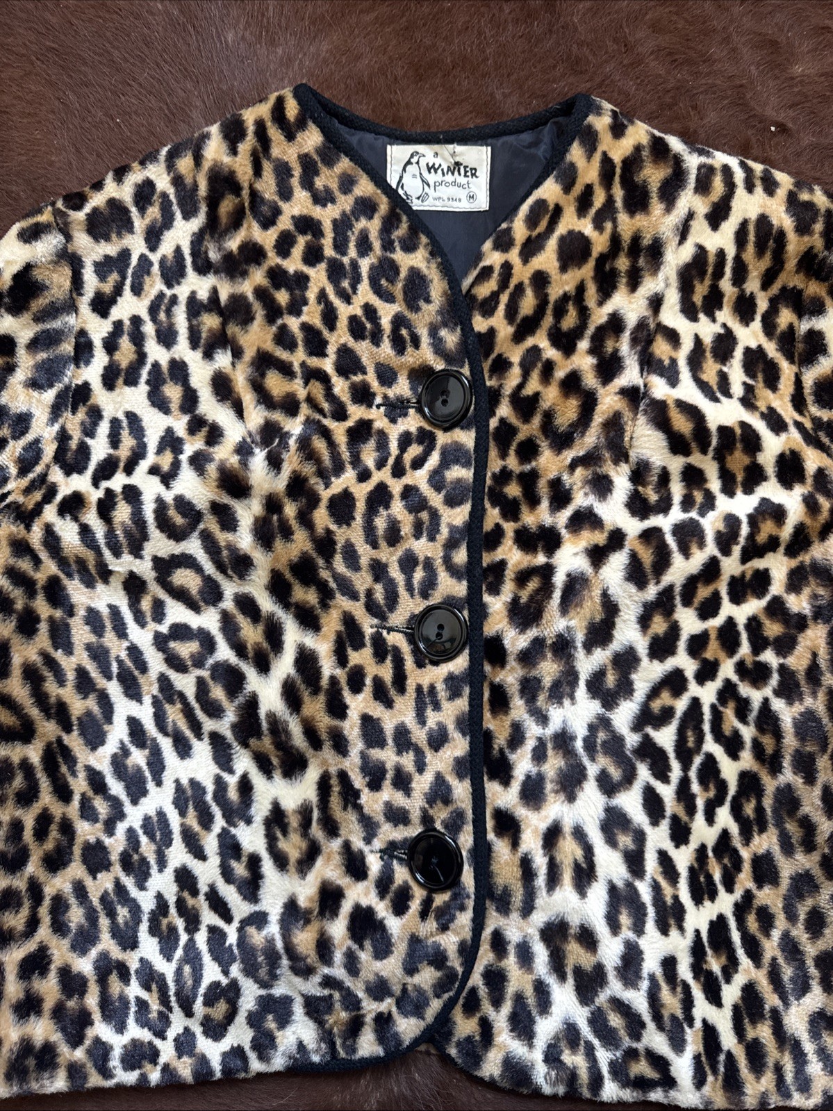 Vintage Women’s 50s Faux Leopard Fur Top Small Winter Product Campus