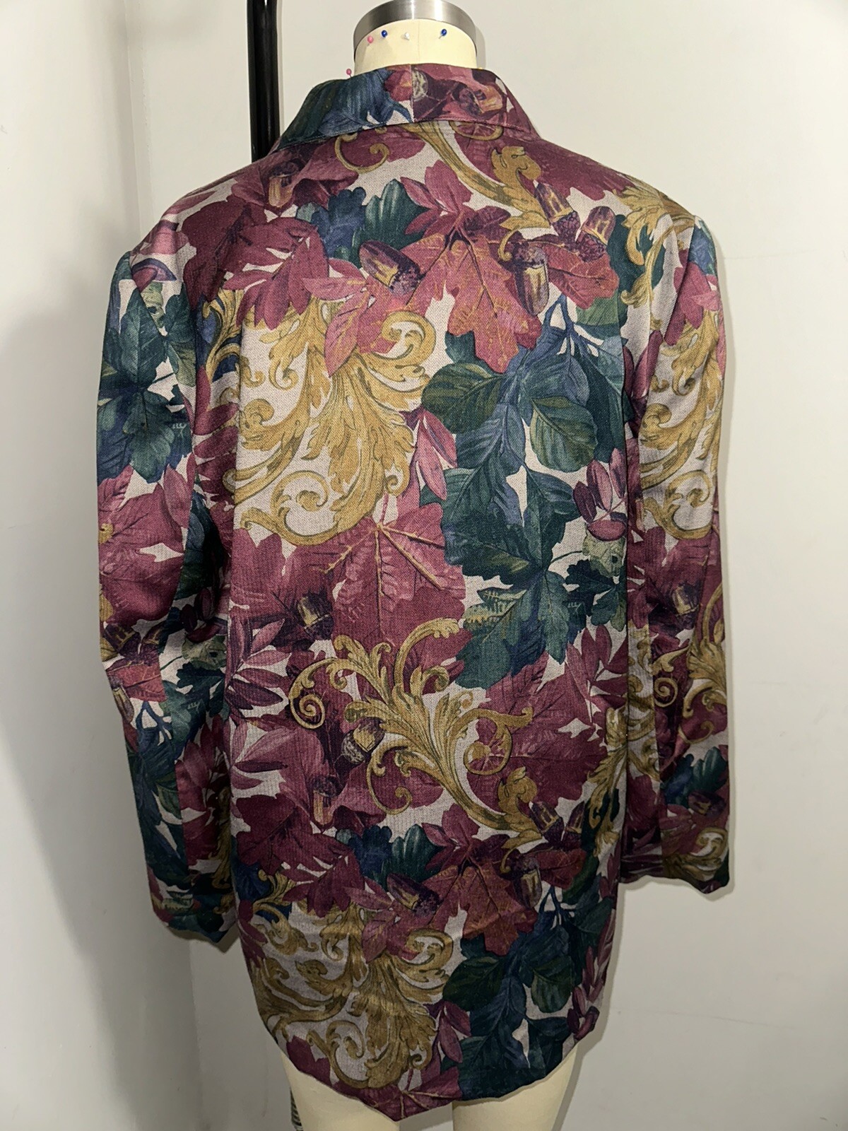 Part One Vintage 80s 90s Womens 12 Single Button Floral Career Blazer Sport Coat