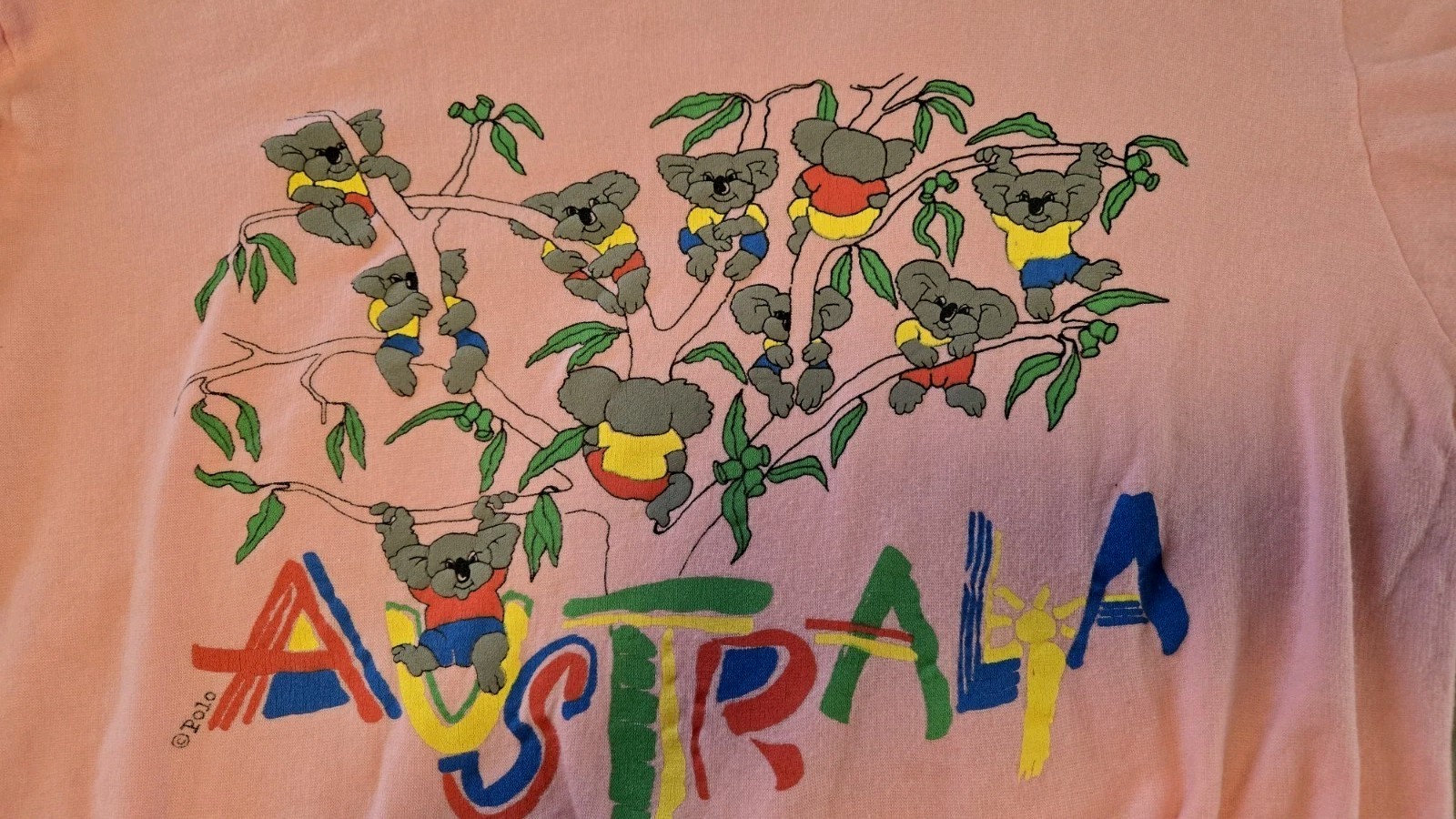 Vintage Australia Koala XL Sweatshirt Pink Distressed Graphic Oversized Rare 1