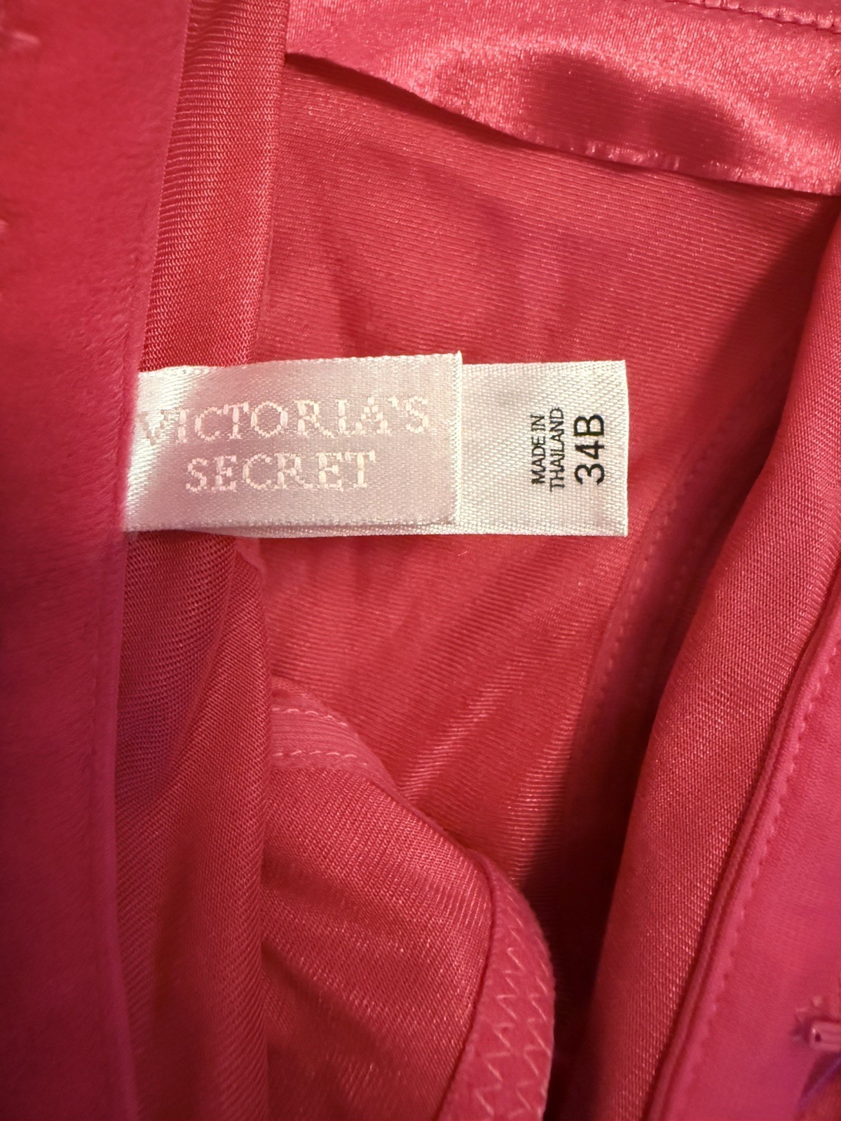 Vntg Victoria Secret “Sexy Little Things” Lingerie Set M/L 34B Pink&Black Satin