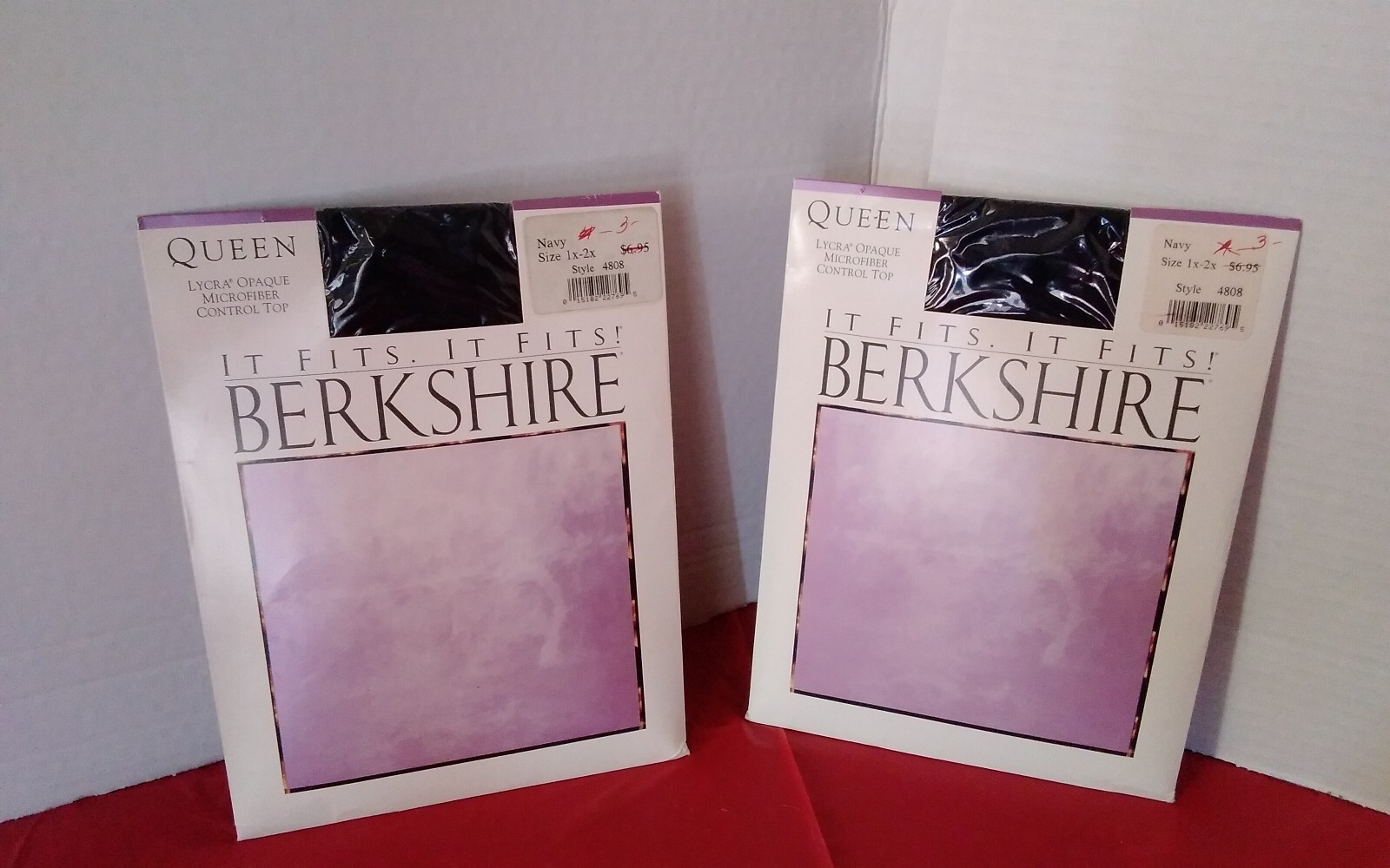 Pantyhose Vintage 1994 Berkshire It Fits lot of 2 Pair Nylons Queen Navy