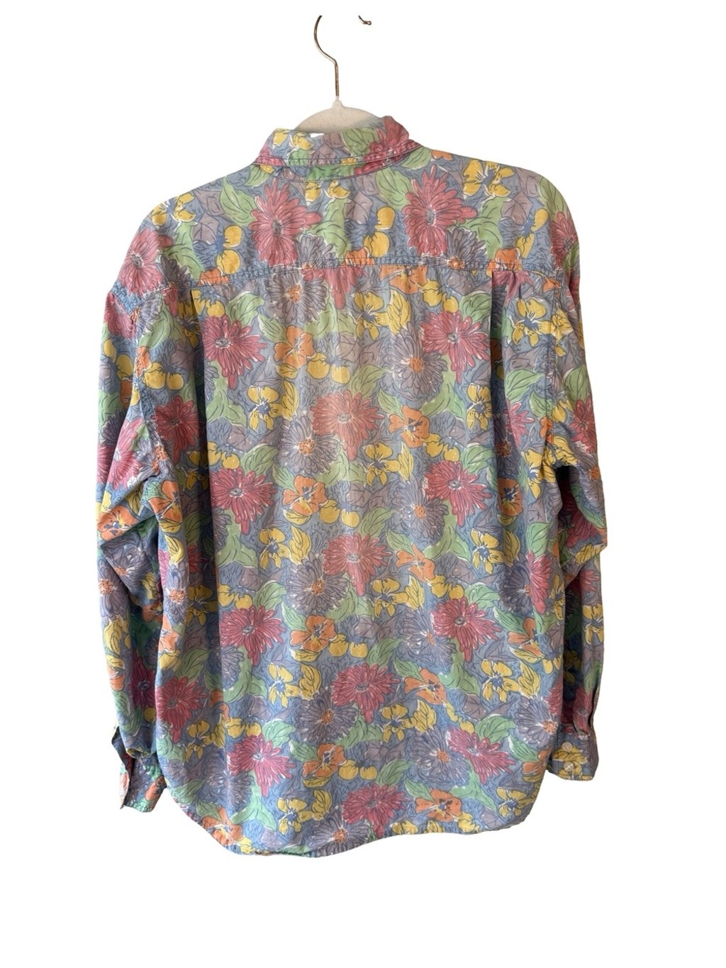 Esprit Multicolor Floral Button-Down Shirt Size M Vintage Boho Cottagecore