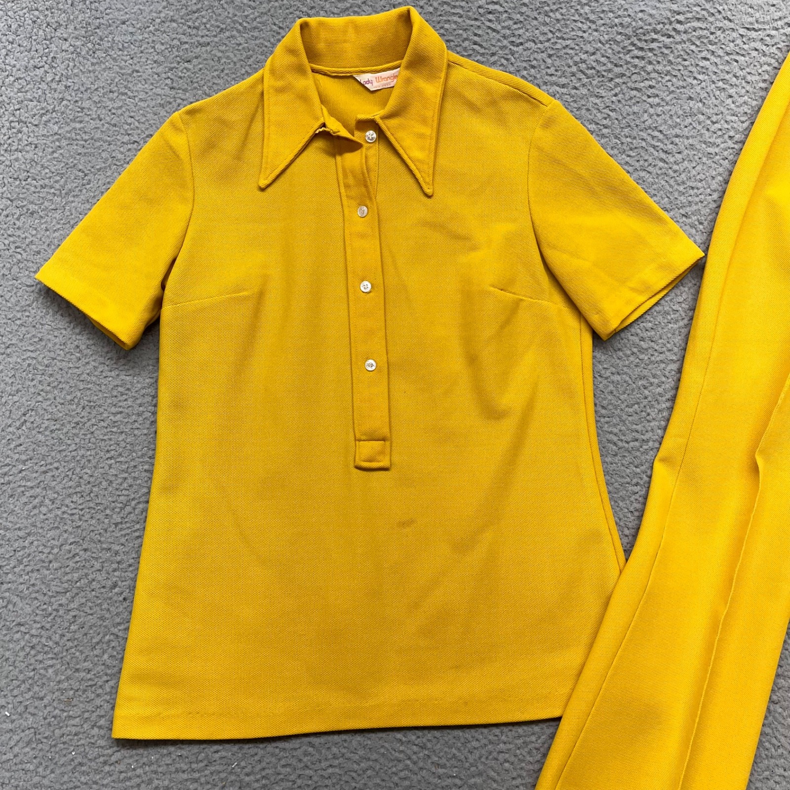 Vintage Lady Wrangler Set Womens 13/14 Yellow Western Cowgirl 60’s 70’s Retro