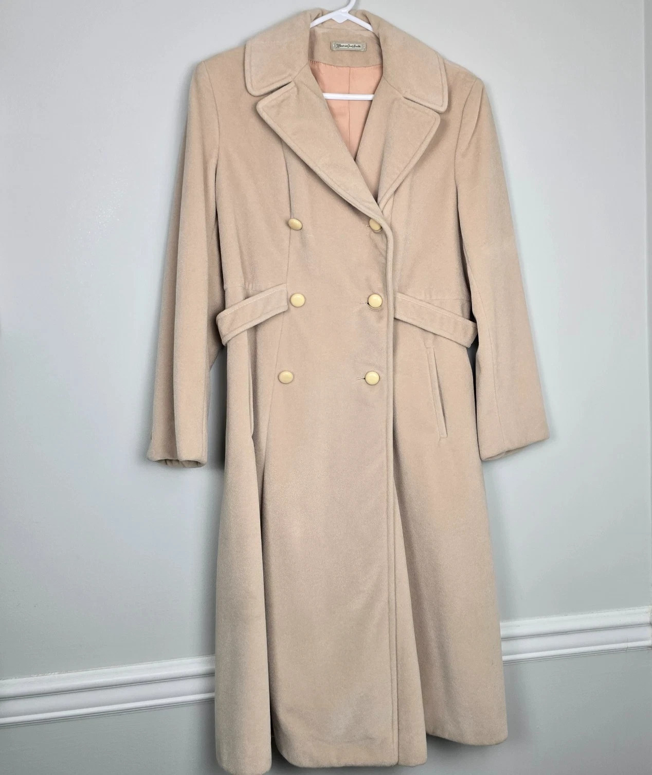 VTG 60s Wear in Good Health Womens Double Breasted Coat Sz M Wool USA Heritage