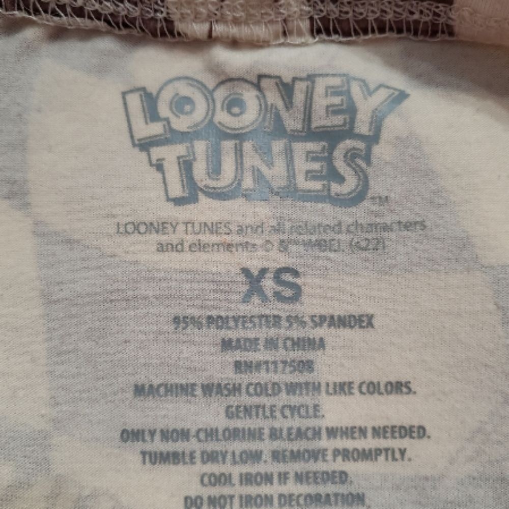 LOONEY TUNES Brown/Cream Soft Elastic Waist Mini Skirt Size XS