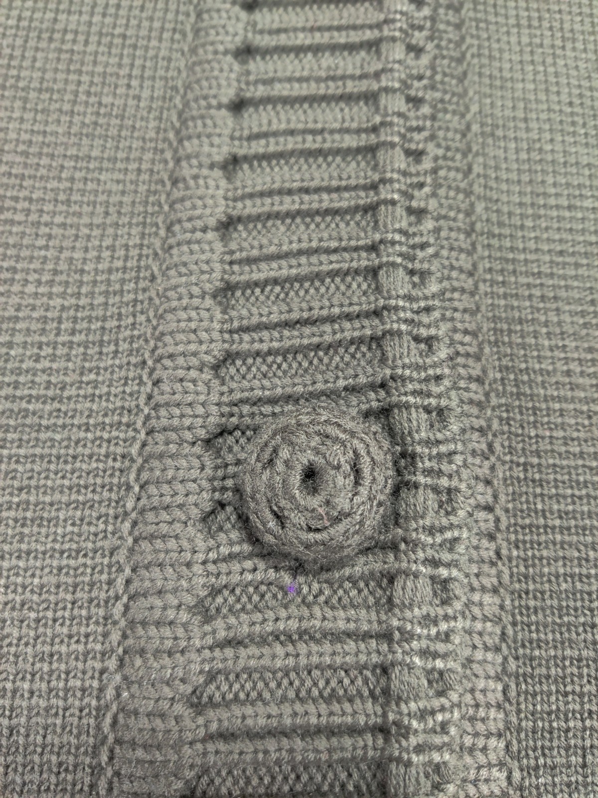 VGT. Gino Paoli Wool Long Cardigan 3/4 Sleeve Curved Collar Pockets Green 10