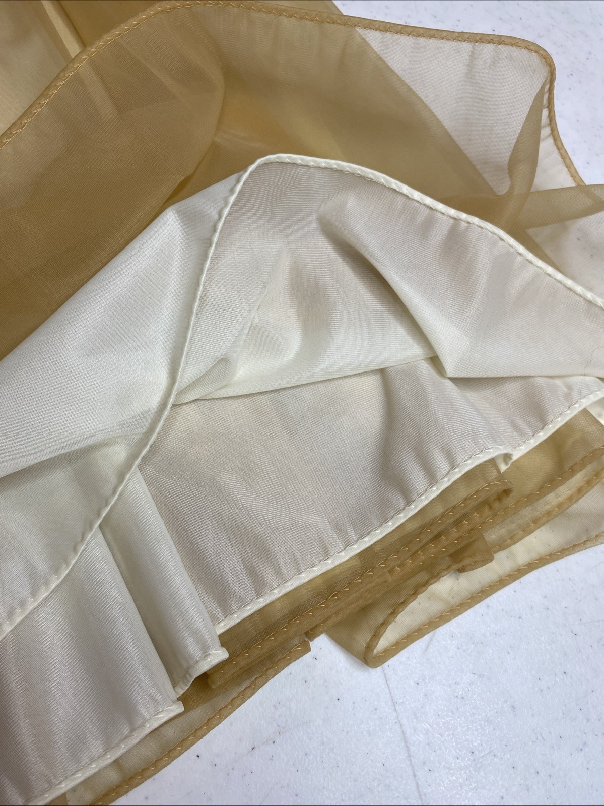 Vintage 50’s Vanity Fair Nightgown Double Nylon Tricot Beige Nude Lace 32