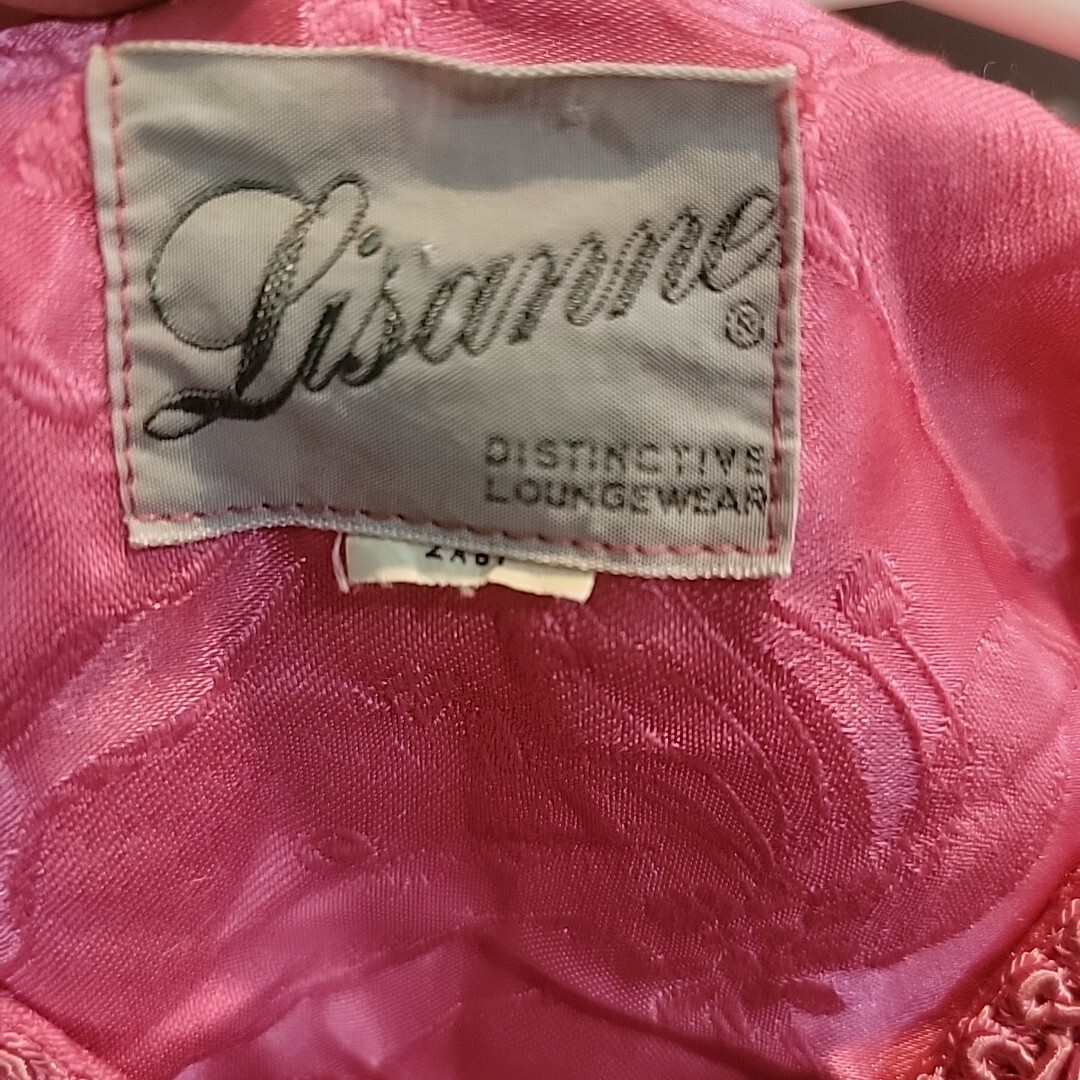 60s Lisanne Vintage Loungewear Melon Pink Medium 36-38″Ch 52 Len Zipper Brocade