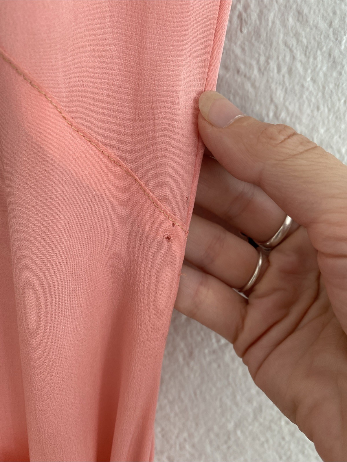 Vintage 20s 30s Pink Silk Crepe Party Dress Minimalist Deco Seams Bow Belt XS S