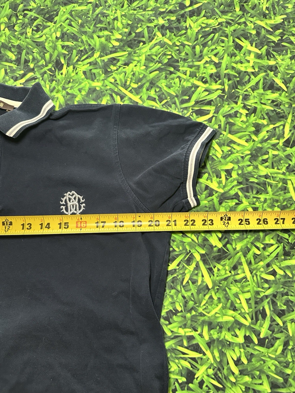 Vintage Y2K Roberto Cavalli Navy Logo Polo Shirt Sz L Preppy Academia Hologram