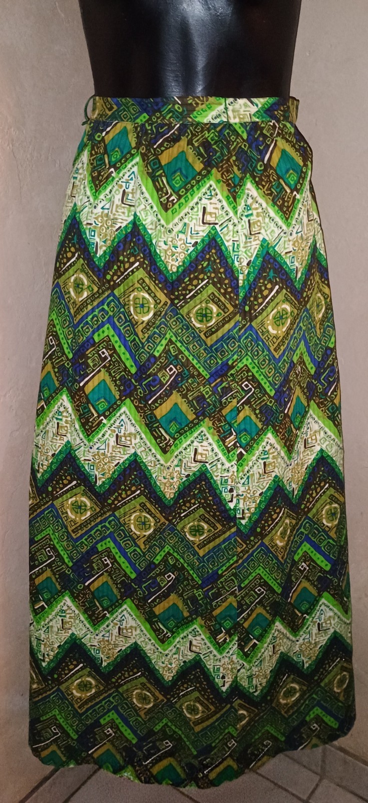 Vtg 60s 70s Jaeger London Maxi Skirt Bold Mid Hippie Hostess Lounge Festival
