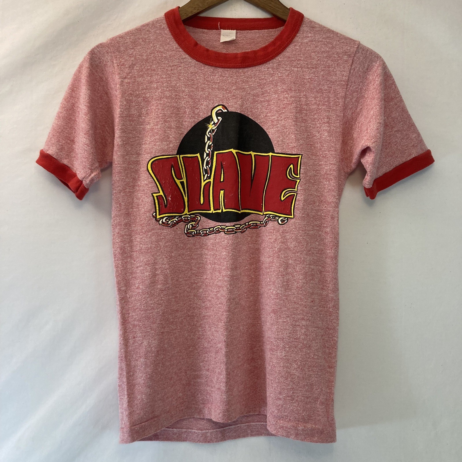 Vintage 70s Slave Band Tshirt Women’s S Single Stitch Ringer RARE Funk Soul R&B