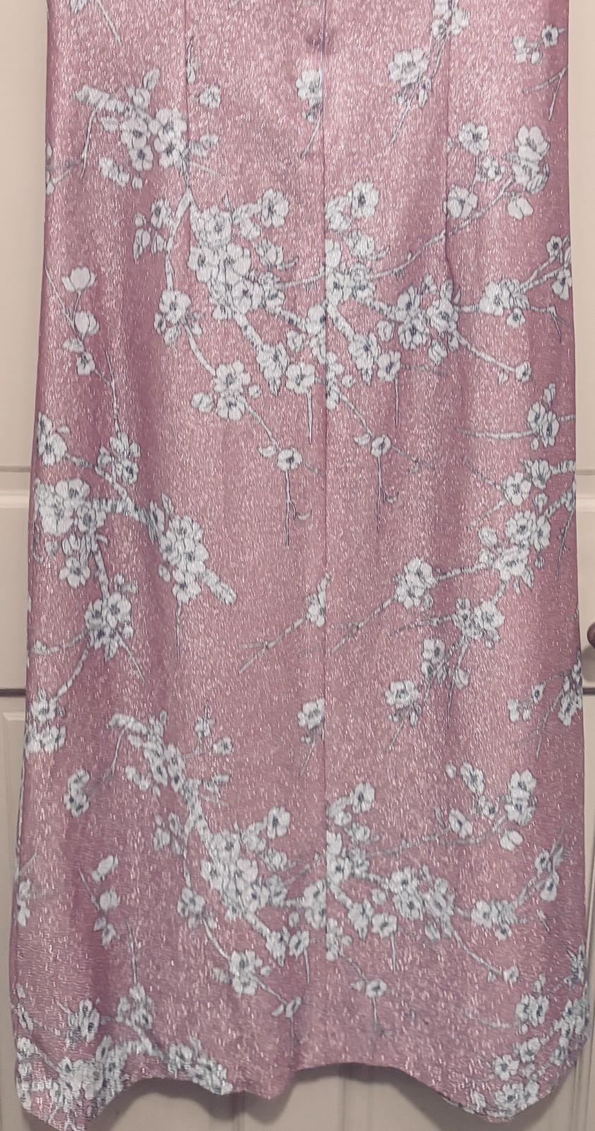 Iconic 70s Custom Lavender Metallic Fabric Column Maxi Dress~M~Elegant Chic~EXC