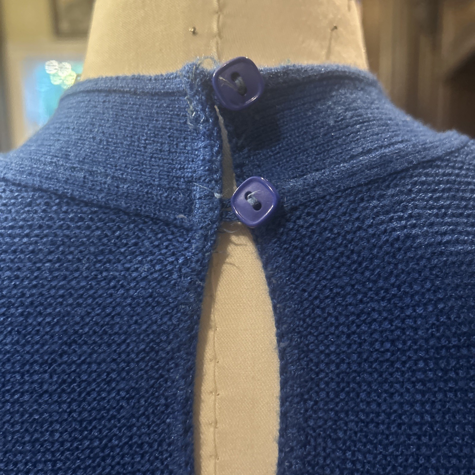 Vintage Shrader Sz 10 Cobalt blue Knit Midi Dress W Tie Waist GVC