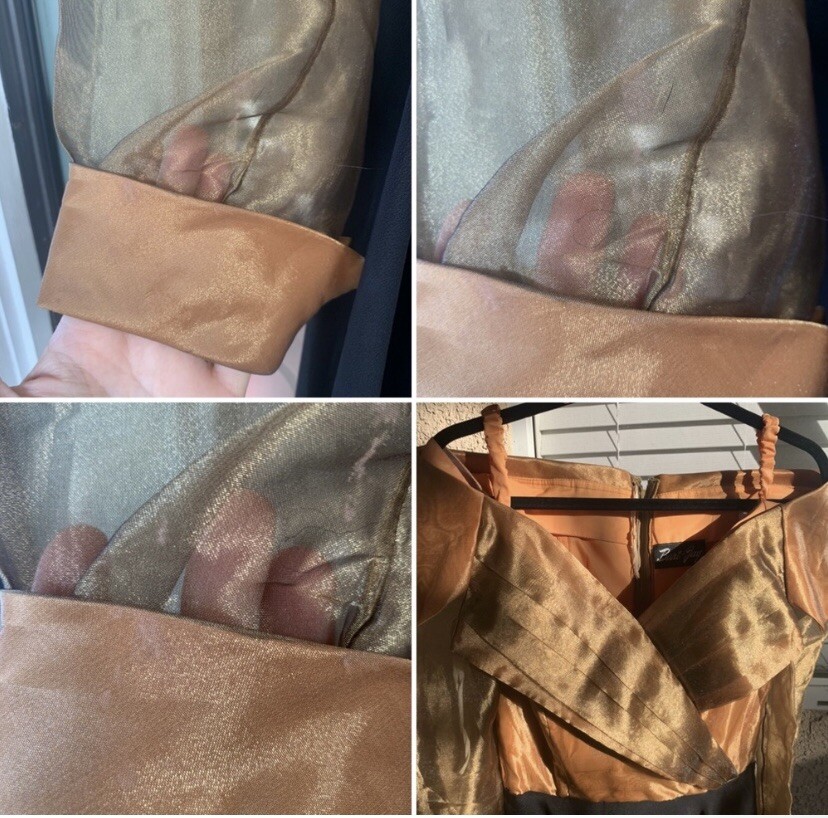 Last call! Vintage 80s Glitter Caramel Party Dress