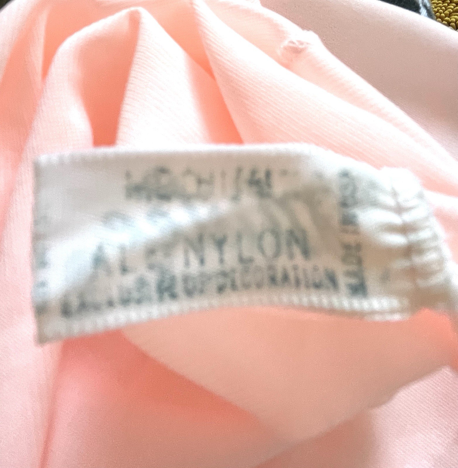 Vintage 60’s MISTEE Cotton Candy Pink Beige Lace Babydoll Nylon Gown Nightie M