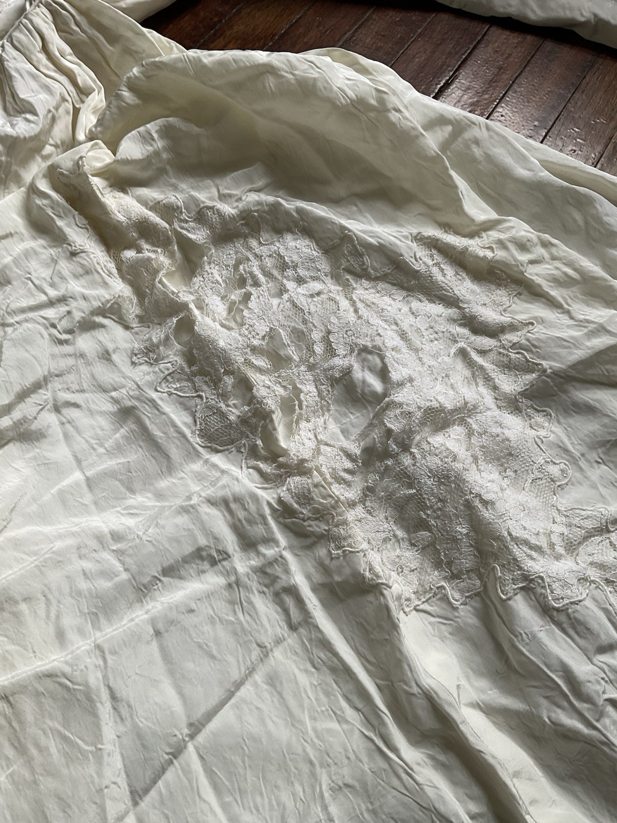VTG Ivory Lace Dress Edwardian Victorian 70s High Neck 9/10 Prairie Coquette