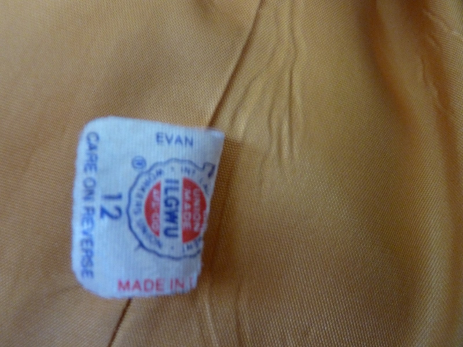 Vintage Evan Picone 100% Wool Union Mustard Yellow Princess Seam Coat 12 USA