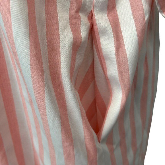 Vintage R&K Originals Shirt Dress 12 Button Down Pink Pockets Long Sleeve Stripe