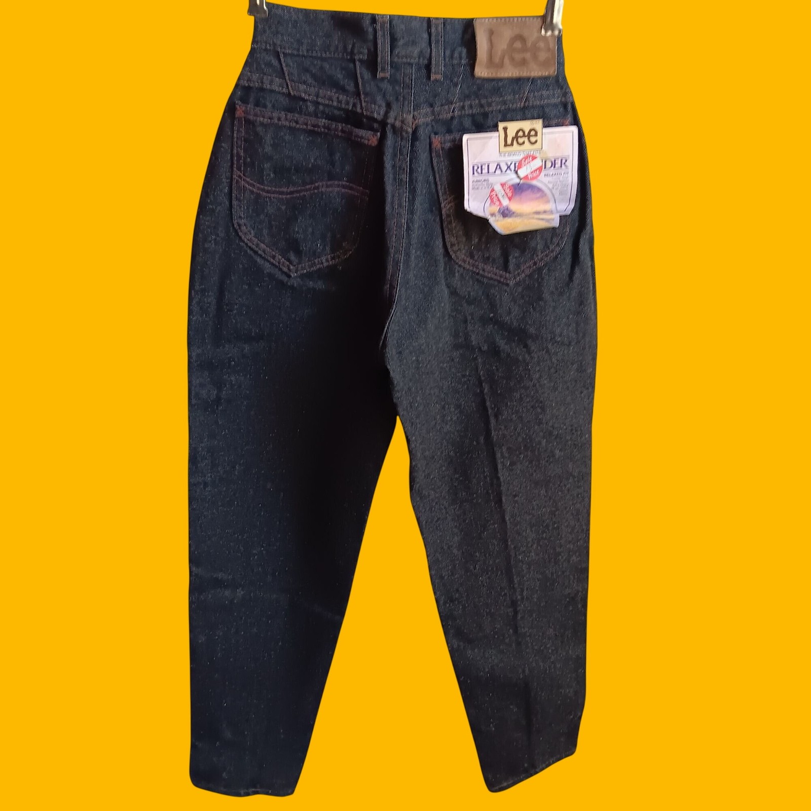 Womens JEANS NOS 24×28 3 MED Vtg 90s LEE HIGH WAIST PEPPER WASH RELAXED DENIM