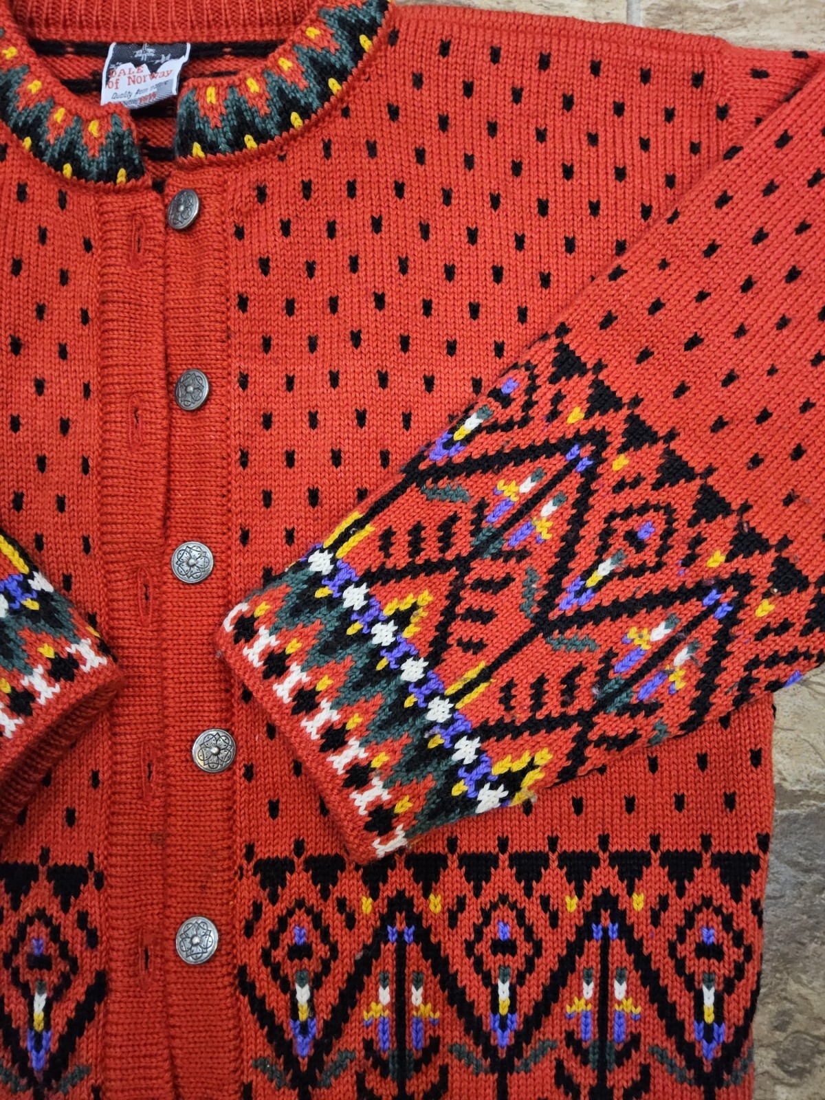 Vintage Dale of Norway Wool Sweater Red Pattern