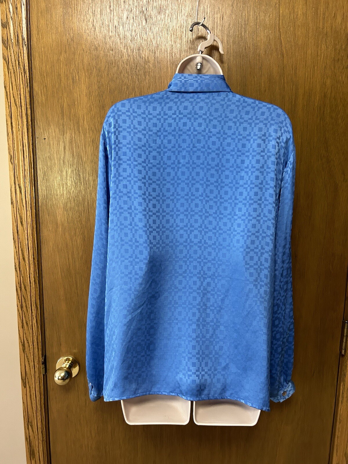 Vintage 70s 80s JAMES KENROB 18/20 2-Piece Blouse & Pant Set BLUE *Hemmed* Y24