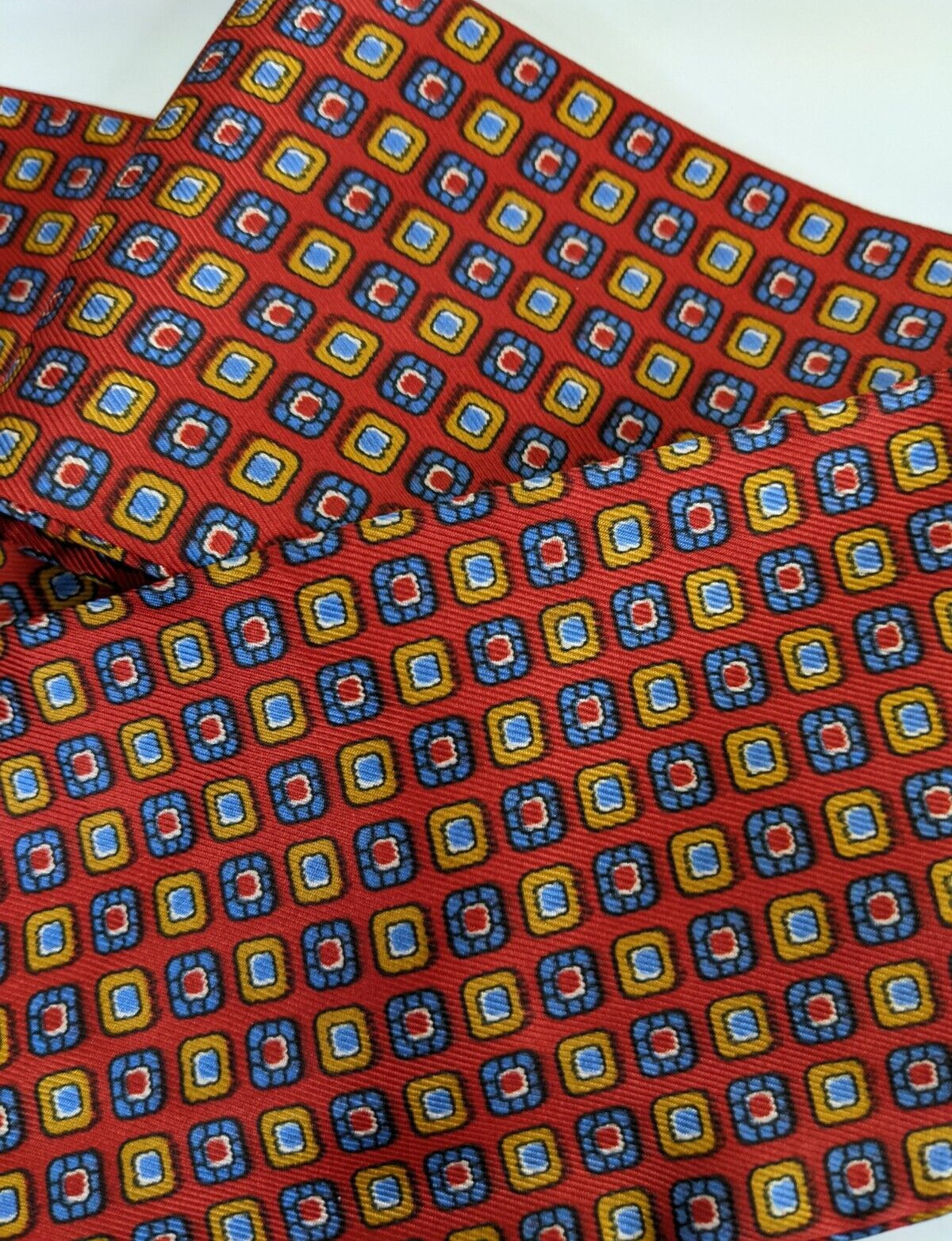 Vintage Art Deco Skinny Scarf Set Purse Hair Neck Tie Red Blue Yellow White