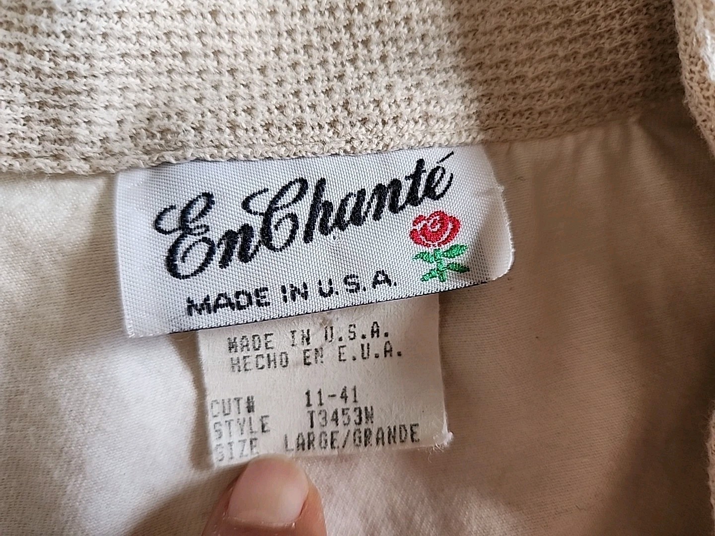 vintage Enchante set of blouse and shorts Ivory Color Size Large Used