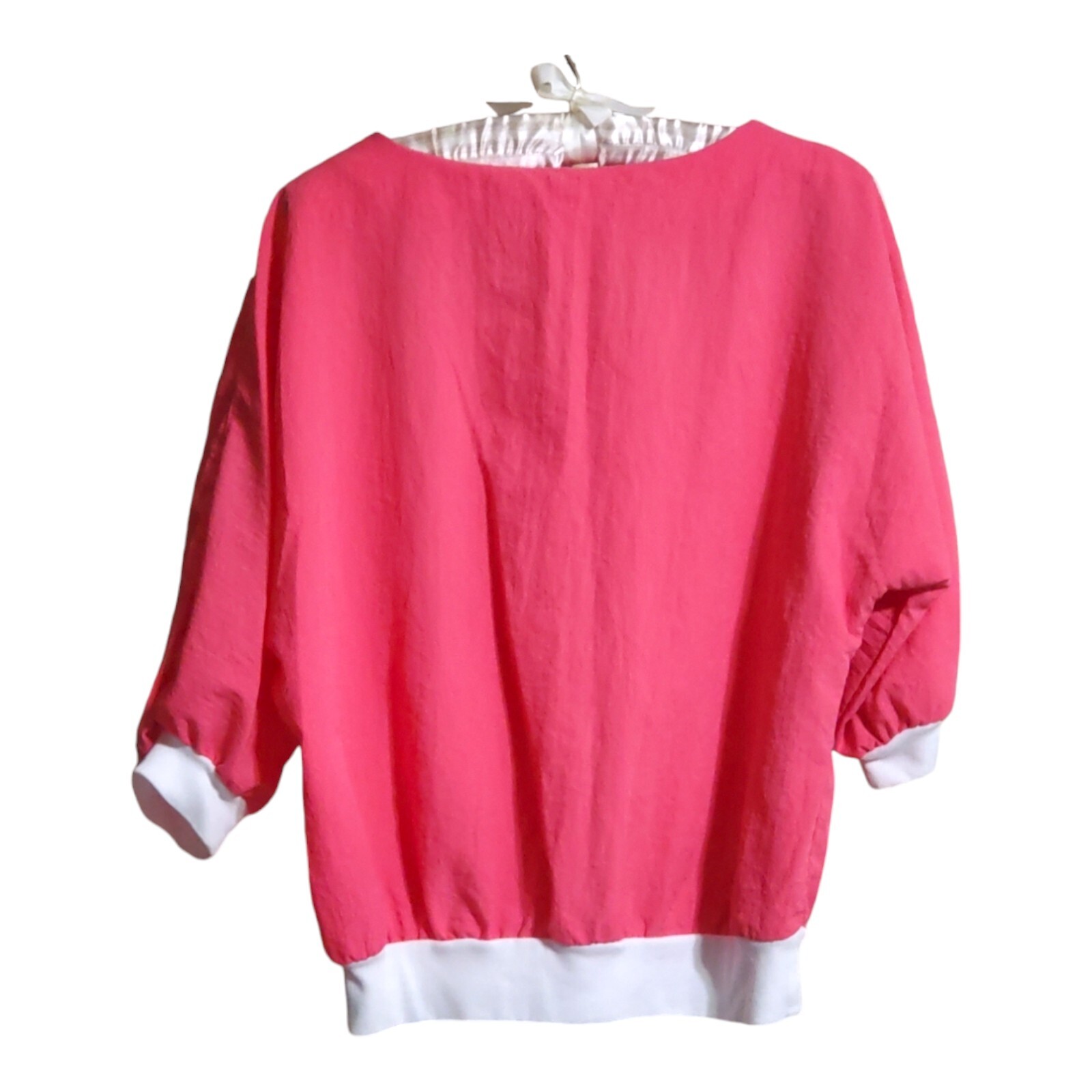 Vtg Picket And Post Shirt Pink Blouse Large Windbreaker Material Geo Color Block