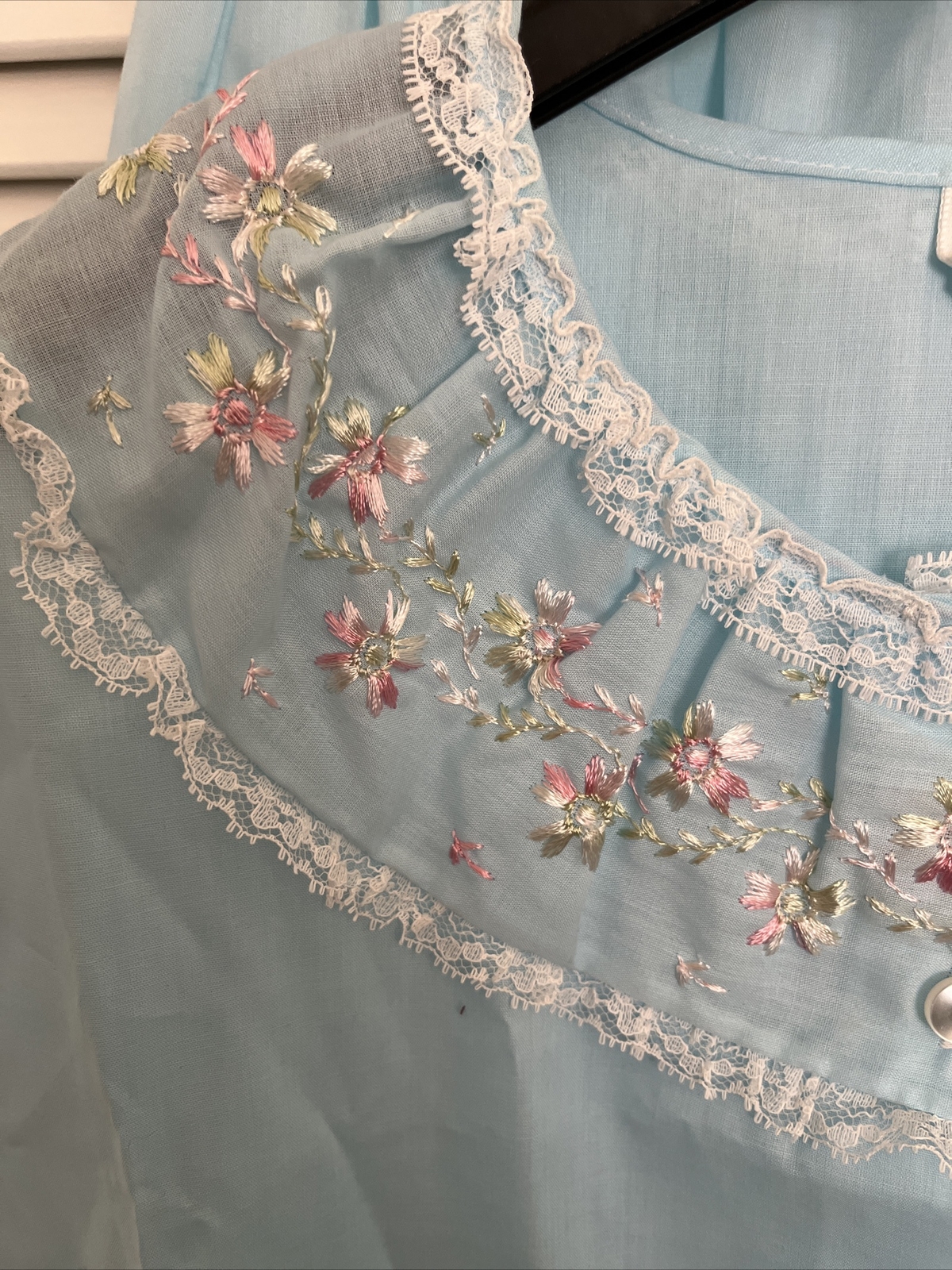 Vintage Long Pajamas Women Katz Never Press Sz 32 Small Blue Excellent