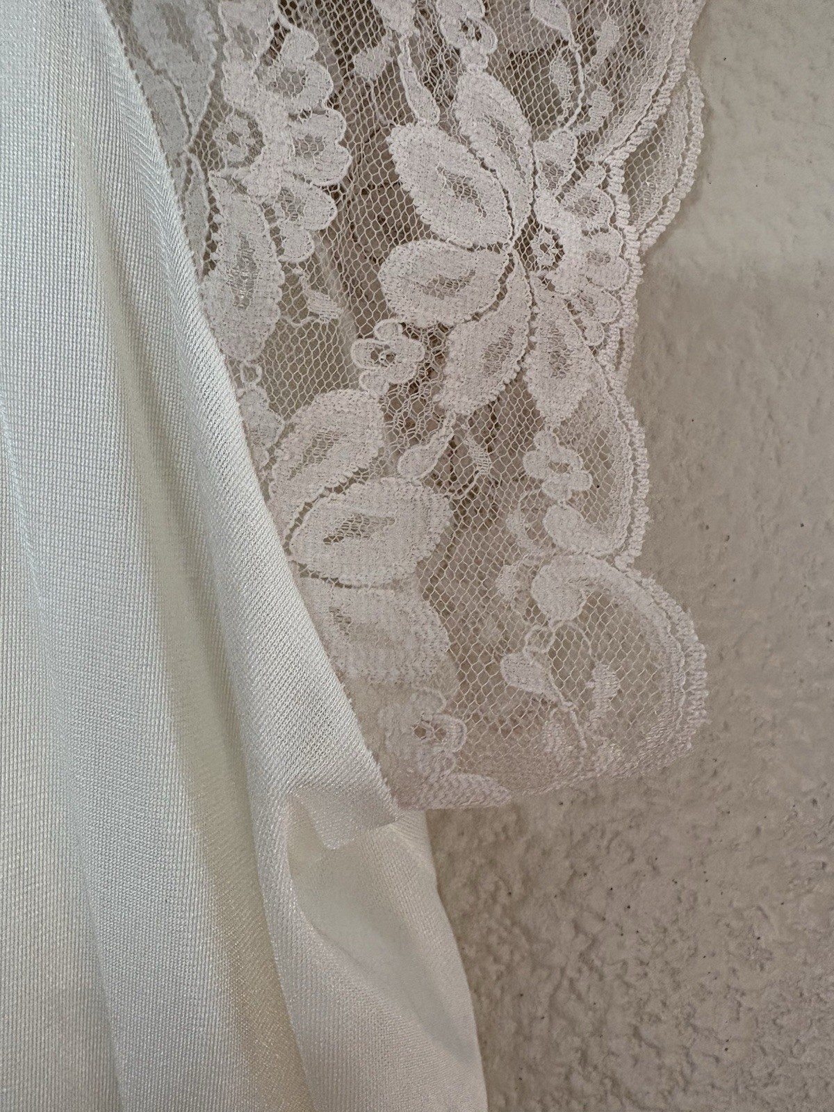 VTG Jill Andrea of New York Nightgown M Beige Nylon USA Lingerie Sheer Demure