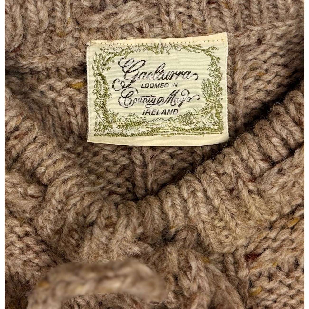 Gaelterra Woolmark loomed in Ireland New Wool light brown knit women’s 38 small