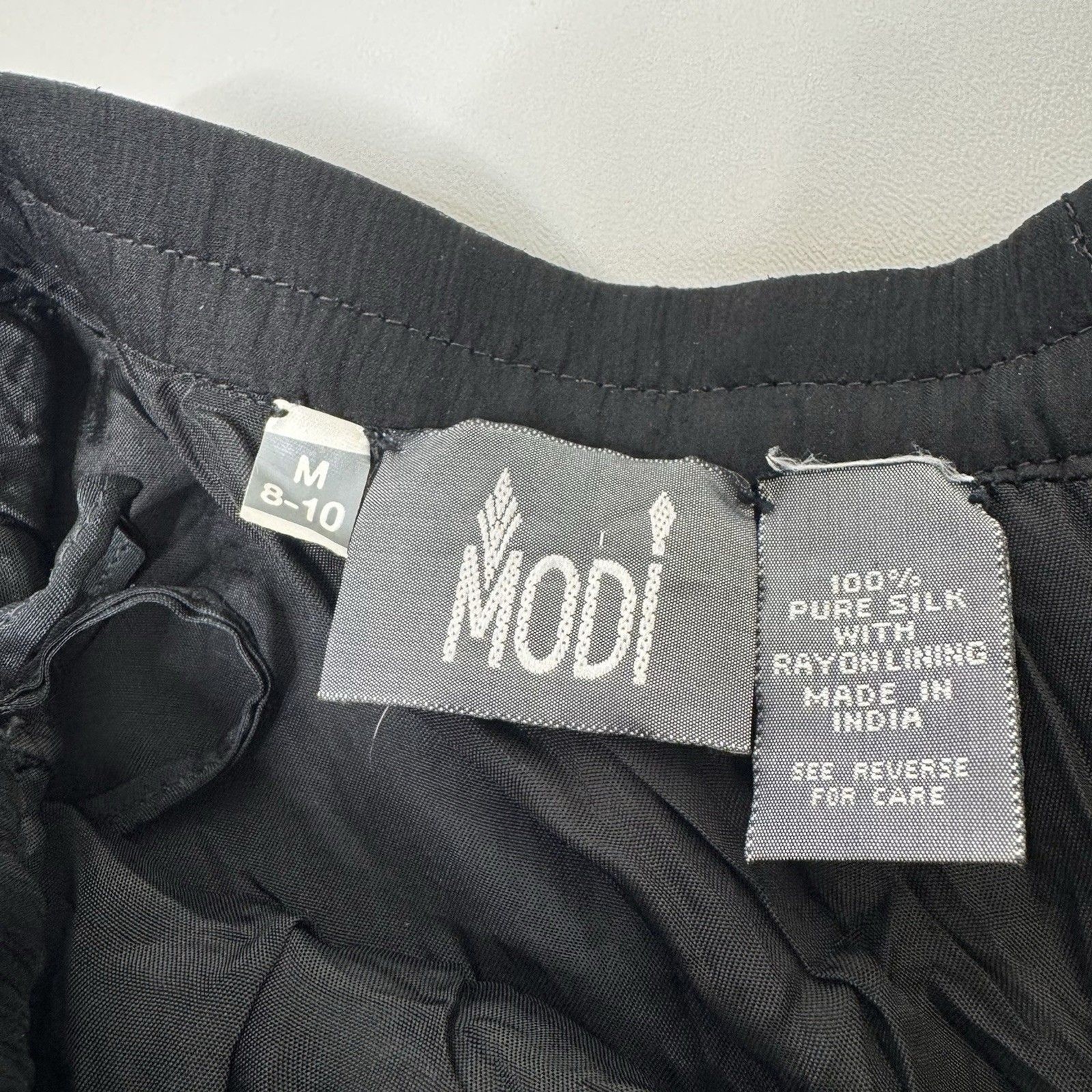 Vintage Modi Womens Medium Allover Sequin Pants 100% Silk Black 80s Glamor